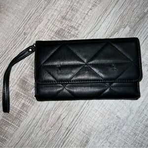 Bebe Black Quilted Leather Wallet